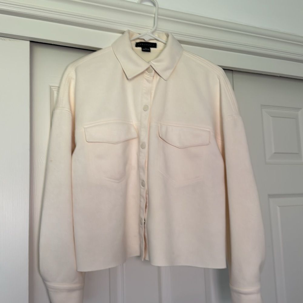 Sanctuary beige suede button top top